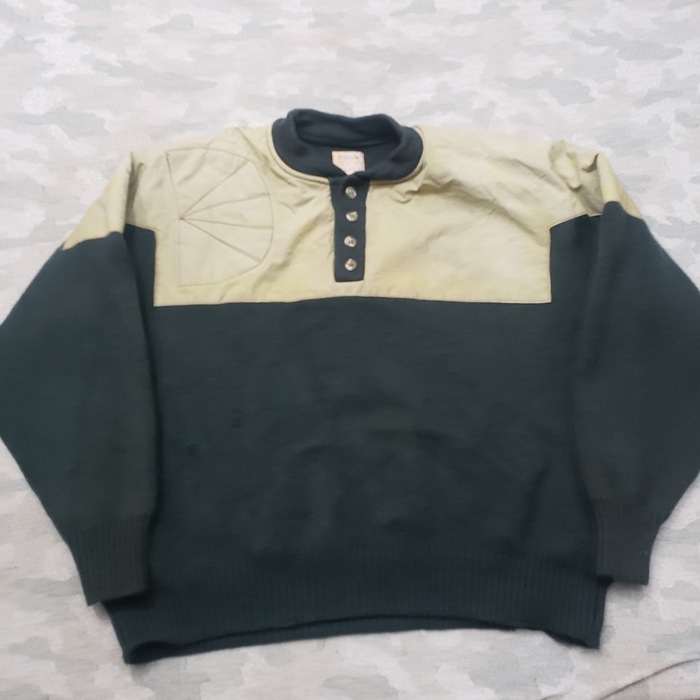 Vintage Filson Sweater Mens XL Peat Green Henley Guide Wool Heavy Weight